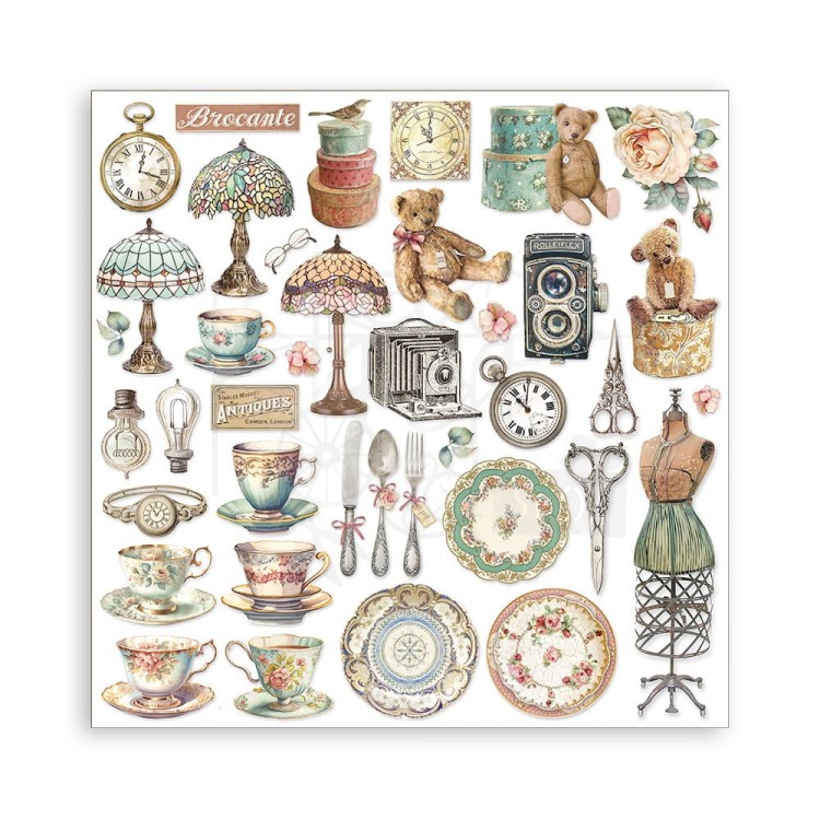 Zestaw papierów do scrapbookingu 20x20 Brocante Antiques SBBS100 Stamperia