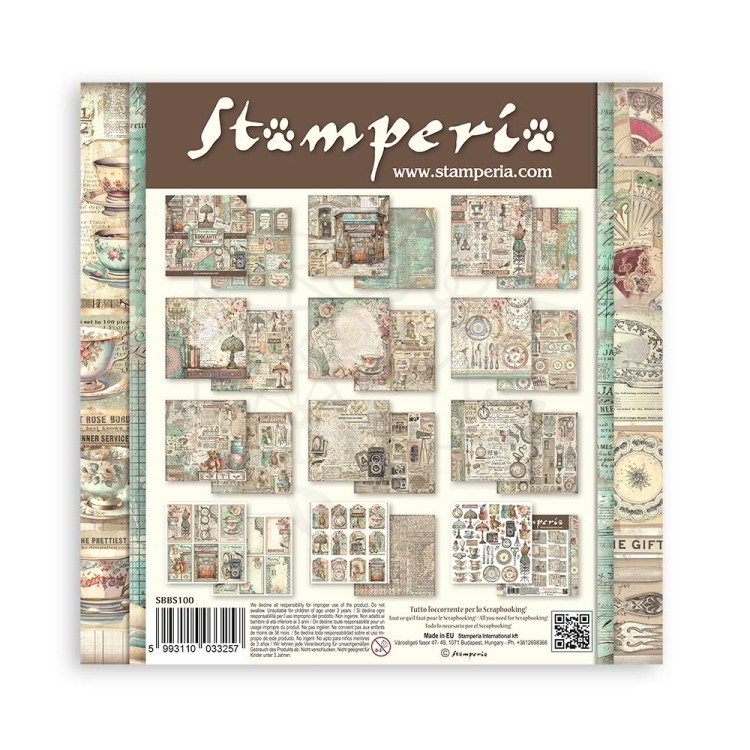 Zestaw papierów do scrapbookingu 20x20 Brocante Antiques SBBS100 Stamperia