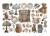 Ozdoby papierowe samoprzylepne Ephemera Brocante Antiques 33szt DFLCT42 Stamperia