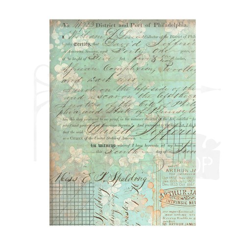 Papier ryżowy A6 Brocante Antiques Backgrounds tła 8szt DFSAK6018 Stamperia
