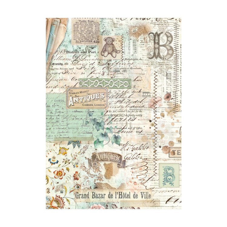 Papier ryżowy A6 Brocante Antiques Backgrounds tła 8szt DFSAK6018 Stamperia