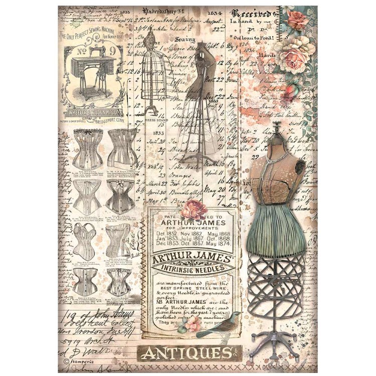 Papier ryżowy A4 Brocante Antiques Manekin DFSA4851 Stamperia