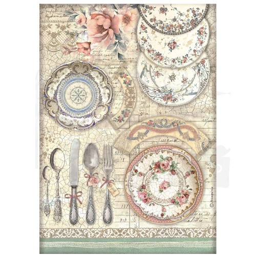 Papier ryżowy A4 Brocante Antiques Ceramika DFSA4856 Stamperia