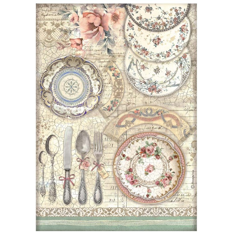 Papier ryżowy A4 Brocante Antiques Ceramika DFSA4856 Stamperia
