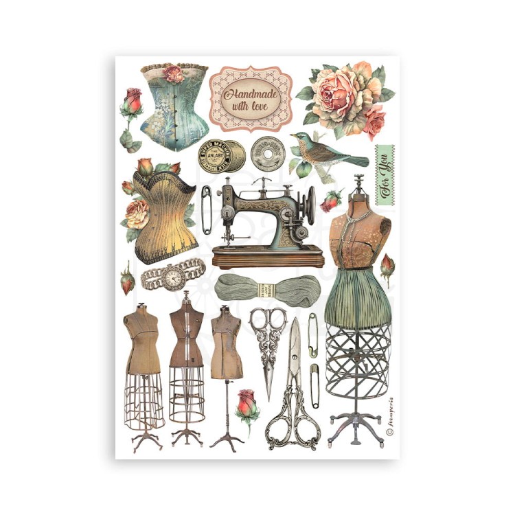 Papier washi A5 Brocante Antiques 8szt SBW05 Stamperia