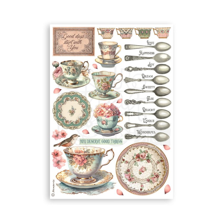 Papier washi A5 Brocante Antiques 8szt SBW05 Stamperia