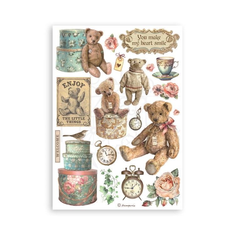 Papier washi A5 Brocante Antiques 8szt SBW05 Stamperia