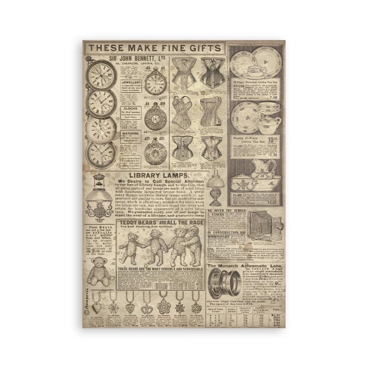 Papier washi A5 Brocante Antiques 8szt SBW05 Stamperia