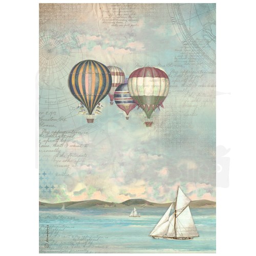 Papier ryżowy A4 Sea Land Balony DFSA4860 Stamperia