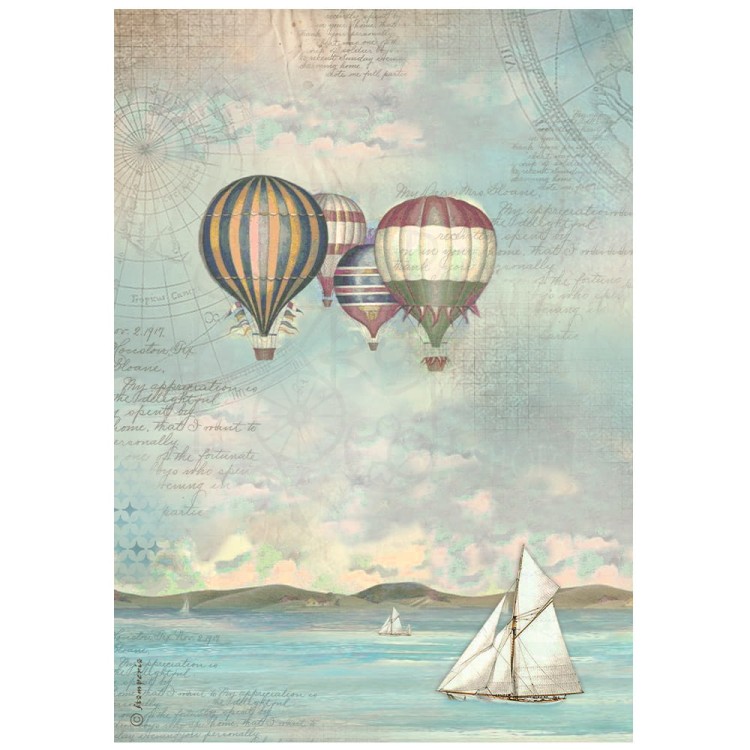 Papier ryżowy A4 Sea Land Balony DFSA4860 Stamperia
