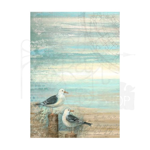 Papier ryżowy A6 Sea Land Backgrounds tła 8szt DFSAK6019 Stamperia
