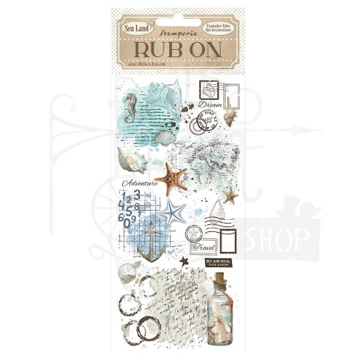 Rub-on transfer 10x21.6cm Sea Land Butelka DFLRB80 Stamperia