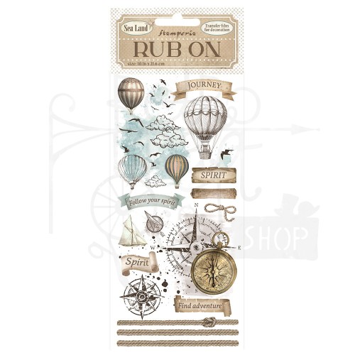 Rub-on transfer 10x21.6cm Sea Land Balony DFLRB81 Stamperia