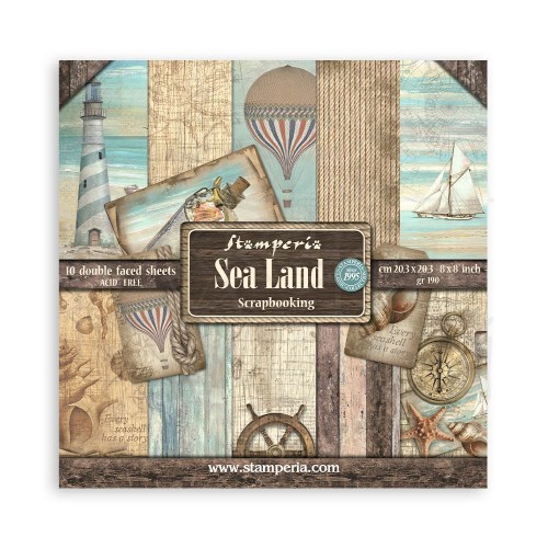 Zestaw papierów do scrapbookingu 20x20 Sea Land SBBS101 Stamperia