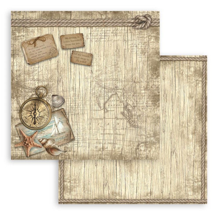 Zestaw papierów do scrapbookingu 20x20 Sea Land SBBS101 Stamperia
