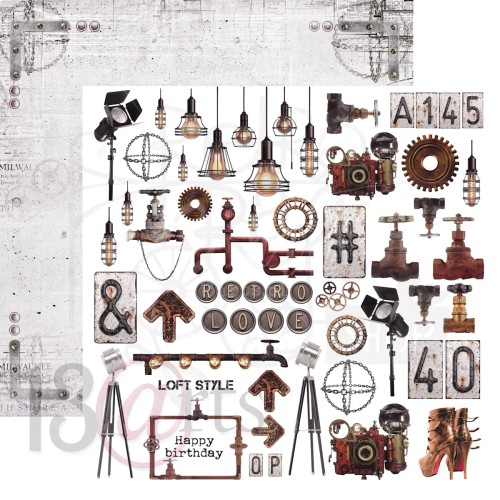 Papier do scrapbookingu 30x30 Industrial Zone - My Style ARTIND08 13arts