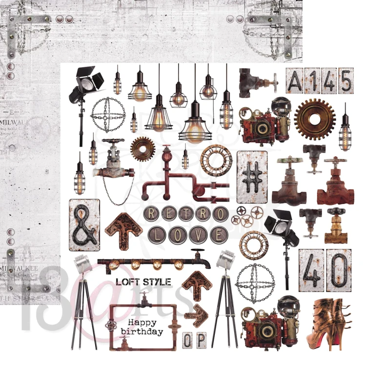 Papier do scrapbookingu 30x30 Industrial Zone - My Style ARTIND08 13arts