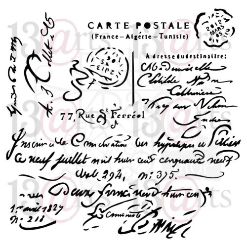 Szablon maska 15x15 Postacard from France ARTSG11 13arts