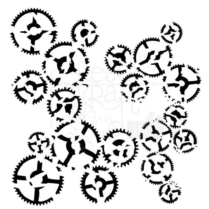 Szablon maska 15x15 Dance of gears Zębatki ARTVI12 13arts