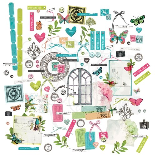 Ozdoby papierowe die-cuts Kaleidoscope Elements 116szt KAL27204 49 and Market