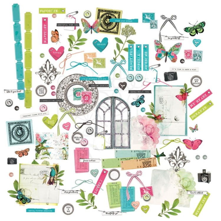 Ozdoby papierowe die-cuts Kaleidoscope Elements 116szt KAL27204 49 and Market