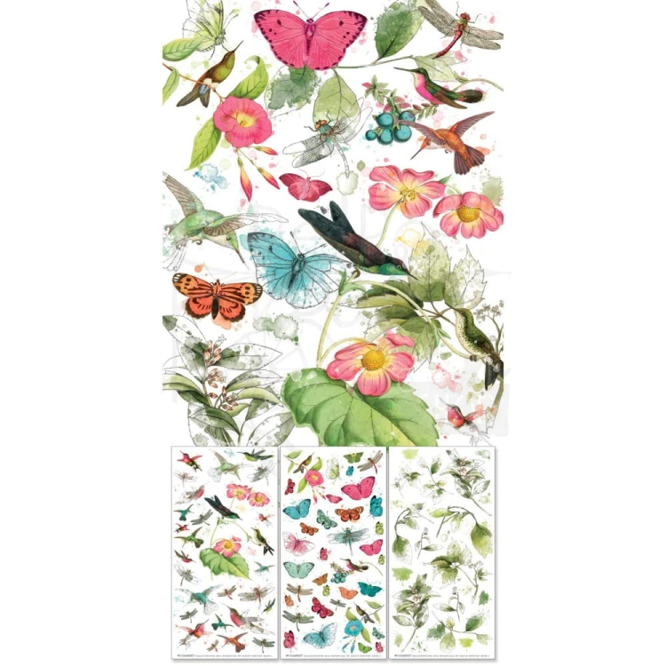 Rub-On Transfer 15x30 Kaleidoscope Botanical 3 arkusze KAL27198 49 and Market