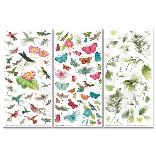 Rub-On Transfer 15x30 Kaleidoscope Botanical 3 arkusze KAL27198 49 and Market