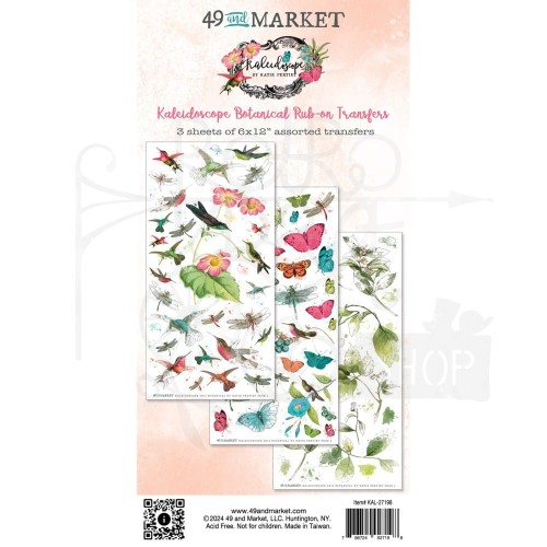 Rub-On Transfer 15x30 Kaleidoscope Botanical 3 arkusze KAL27198 49 and Market