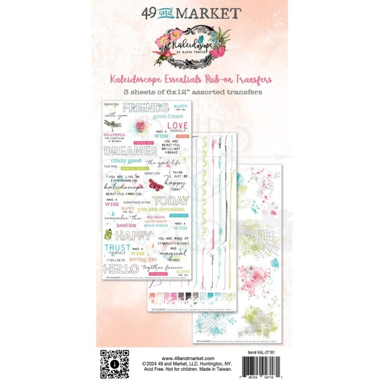 Rub-On Transfer 15x30 Kaleidoscope Essentials 3 arkusze KAL27181 49 and Market
