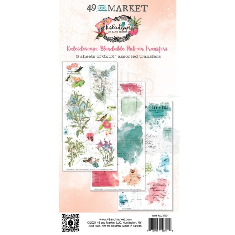 Rub-On Transfer 15x30 Kaleidoscope Blendable 3 arkusze KAL27174 49 and Market