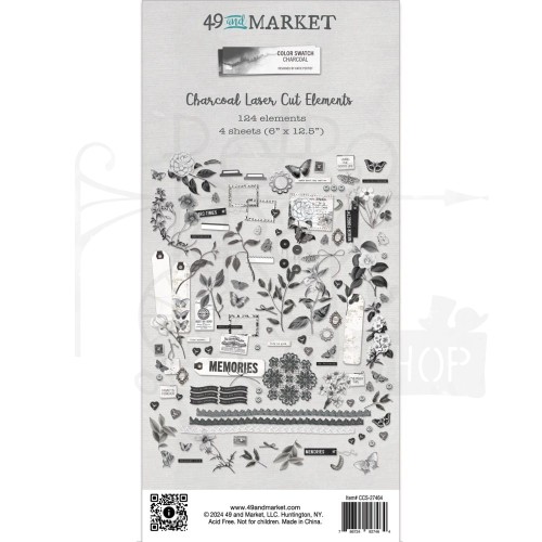 Ozdoby papierowe die-cuts Color Swatch Charcoal Elements 124szt CCS27464 49 and Market