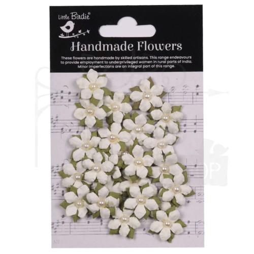 Kwiaty kwiatki papierowe Elira Paper Flowers Ivory Pearl 24szt CR94417 Little Birdie