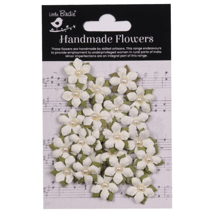 Kwiaty kwiatki papierowe Elira Paper Flowers Ivory Pearl 24szt CR94417 Little Birdie