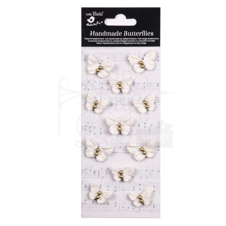 Motylki papierowe Pearl Butterflies 11szt CR94350 Little Birdie