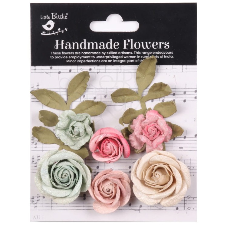 Kwiaty kwiatki papierowe Foina Paper Flowers Fairy Garden 6szt CR94348 Little Birdie
