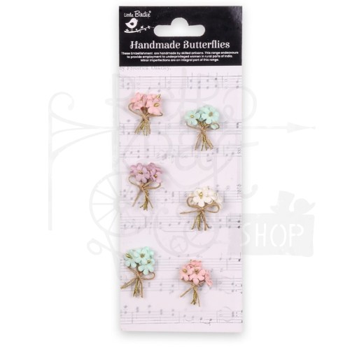 Bukieciki z kwiatami papierowe Paper Bouquet Fairy Garden 6szt CR94268 Little Birdie