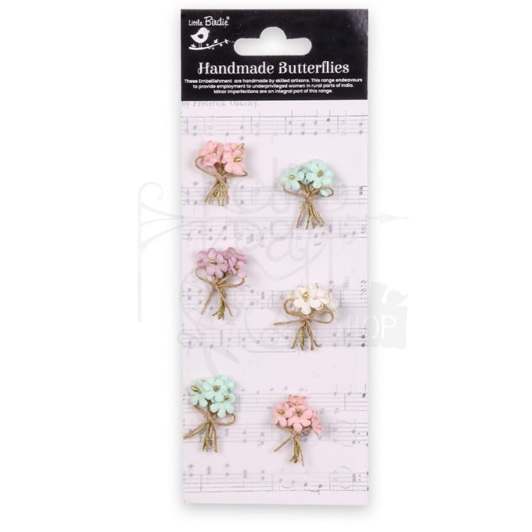 Bukieciki z kwiatami papierowe Paper Bouquet Fairy Garden 6szt CR94268 Little Birdie