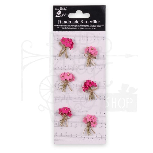 Bukieciki z kwiatami papierowe Paper Bouquet Precious Pink 6szt CR94267 Little Birdie
