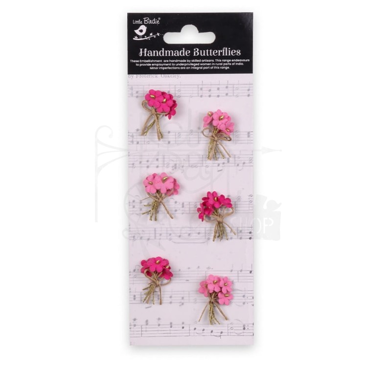 Bukieciki z kwiatami papierowe Paper Bouquet Precious Pink 6szt CR94267 Little Birdie
