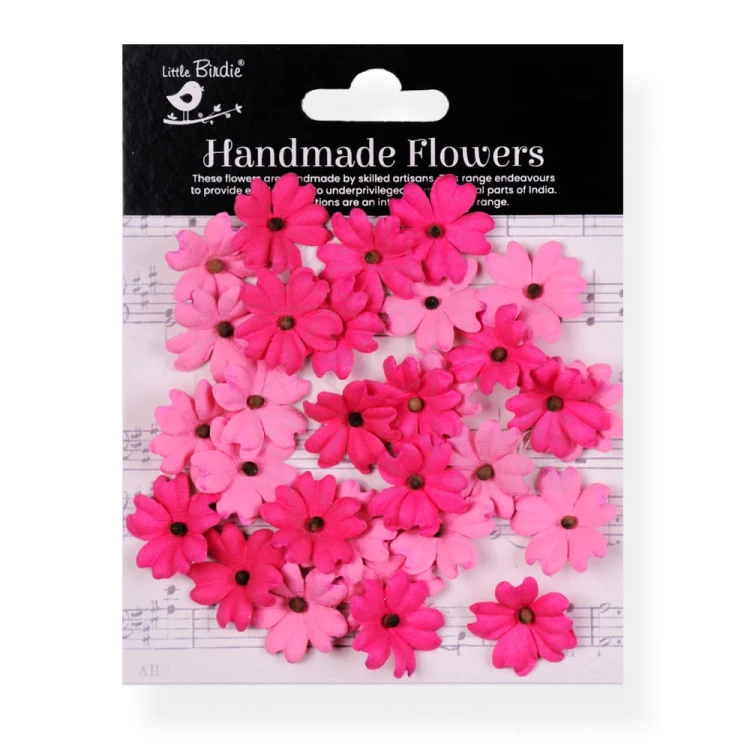 Kwiaty kwiatki papierowe Carin Paper Flowers Precious Pink 30szt CR94227 Little Birdie