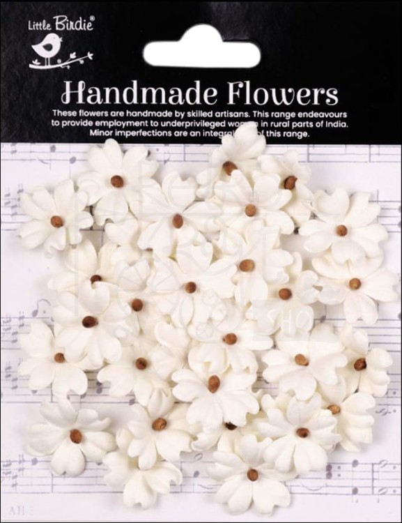 Kwiaty kwiatki papierowe Carin Paper Flowers Ivory Pearl 30szt CR94226 Little Birdie