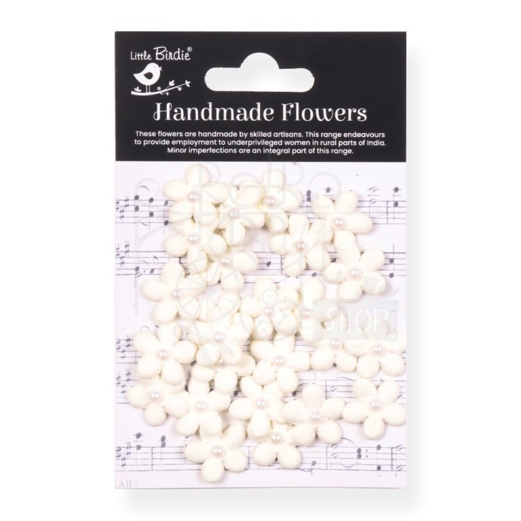 Kwiaty kwiatki papierowe Janice Paper Flowers Ivory Pearl 25szt CR94209 Little Birdie