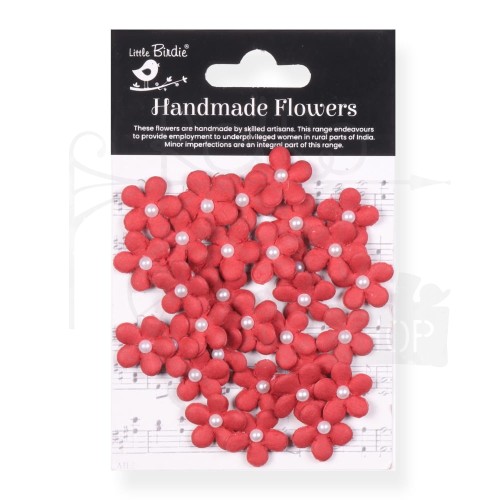 Kwiaty kwiatki papierowe Janice Paper Flowers Cardinal Red 25szt CR94208 Little Birdie