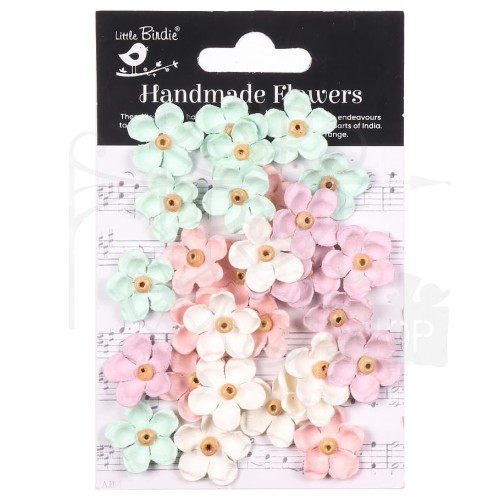 Kwiaty kwiatki papierowe Beaded Blooms Paper Flowers Fairy Garden 30szt CR94207 Little Birdie