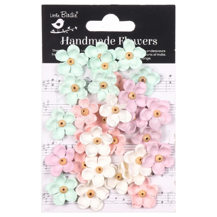 Kwiaty kwiatki papierowe Beaded Blooms Paper Flowers Fairy Garden 30szt CR94207 Little Birdie