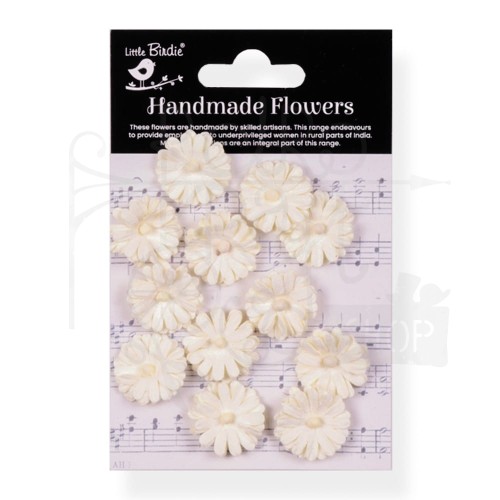 Kwiaty kwiatki papierowe Larisa Paper Flowers Ivory Pearl 12szt CR94193 Little Birdie