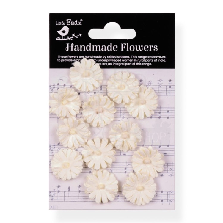 Kwiaty kwiatki papierowe Larisa Paper Flowers Ivory Pearl 12szt CR94193 Little Birdie