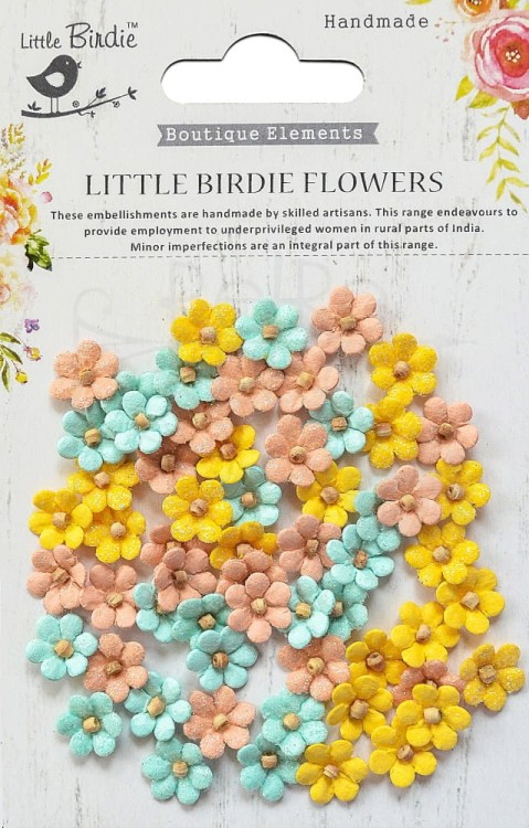 Kwiaty kwiatki papierowe Pastel Palette pastelowe 60szt CR69378 Little Birdie