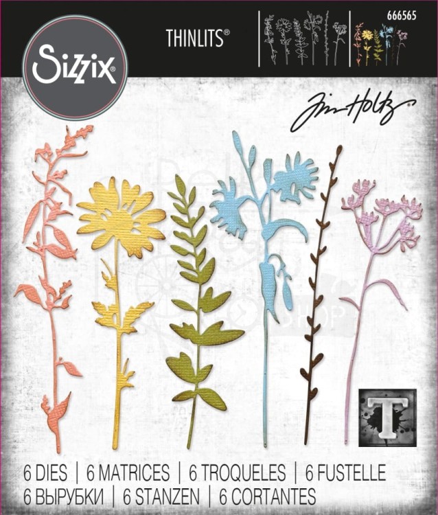 Wykrojnik Thinlits Vault Wildflowers by Tim Holtz 666565 Sizzix