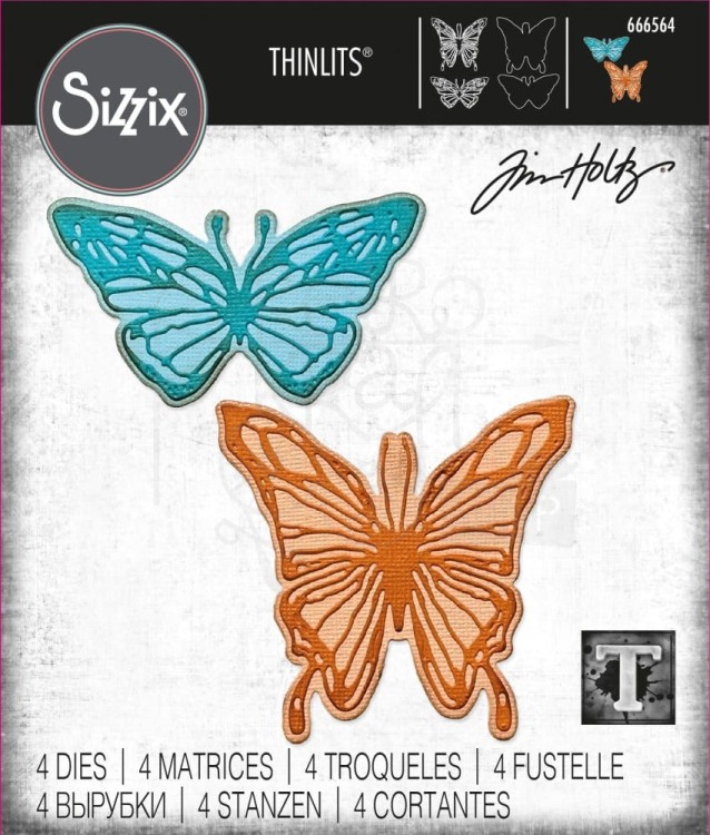 Wykrojnik Thinlits Vault Scribbly Butterfly by Tim Holtz 666564 Sizzix